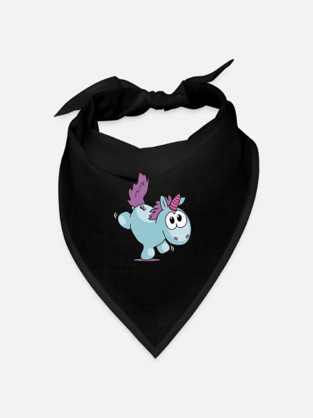 Einhorn im Handstand - Bandana Dreieckstuch - Schwarz