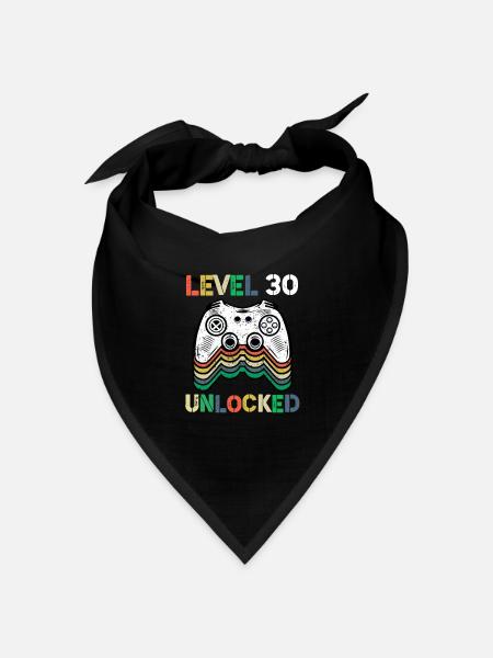 Level 30 freigeschaltet - Bandana Dreieckstuch - Schwarz