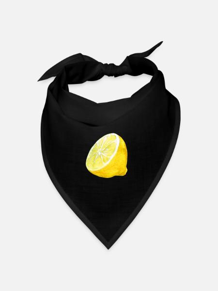 Zitrone | Bestseller | - Bandana Dreieckstuch - Schwarz