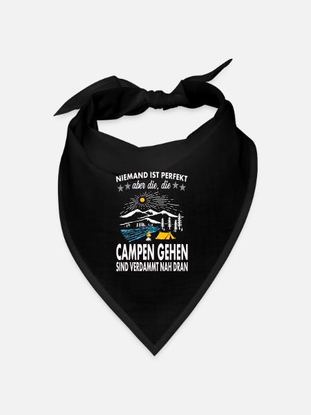 Camping auf dem Campingplatz - Bandana Dreieckstuch - Schwarz