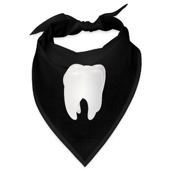 strahlend weißer Zahn - Bandana Dreieckstuch - Schwarz - Vorne