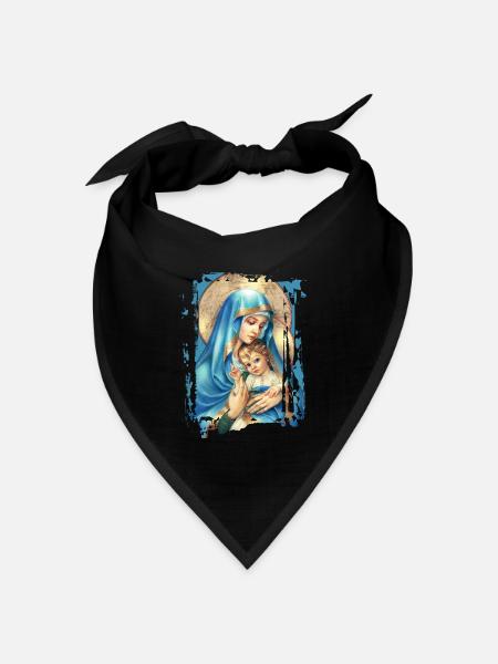 Holly Mary Maria Madonna Mariana Jungfrau Maria - Bandana Dreieckstuch - Schwarz