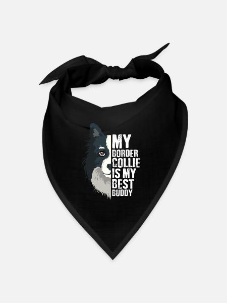Border Collie Geschenk für einen Hundebesitzer - Bandana Dreieckstuch - Schwarz