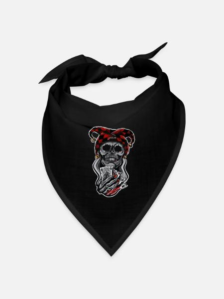 Harlekin/ Schädel/ Joker - Bandana Dreieckstuch - Schwarz