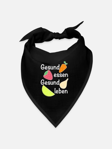 Gesund essen, gesund leben | Ernährung - Bandana Dreieckstuch - Schwarz