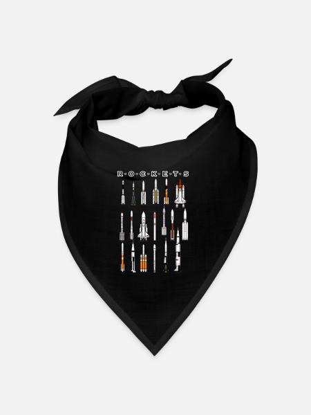 Super Space Raketen - Bandana Dreieckstuch - Schwarz