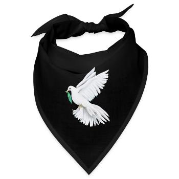 Friedenstaube Friedenssymbol - Sonja Ariel - Bandana Dreieckstuch - Schwarz - Vorne