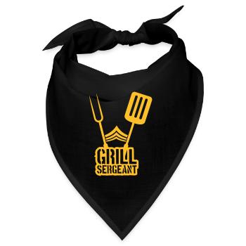 Grill Sergeant Grillparty Barbecue - Bandana Dreieckstuch - Schwarz - Vorne
