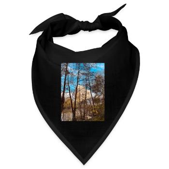 Hochhaus Coole Farbe Bäume - Bandana Dreieckstuch - Schwarz - Vorne
