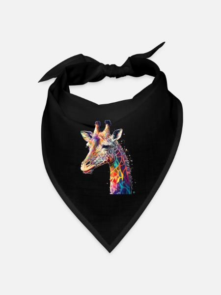 Giraffe - Bandana Dreieckstuch - Schwarz