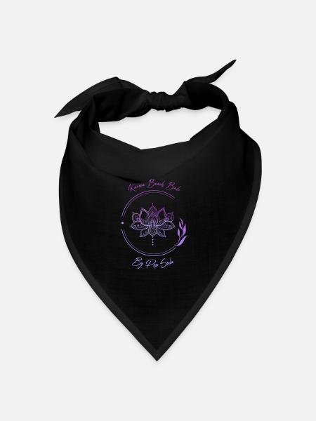 Lotus Flower Karma Beach Lila - Bandana Dreieckstuch - Schwarz