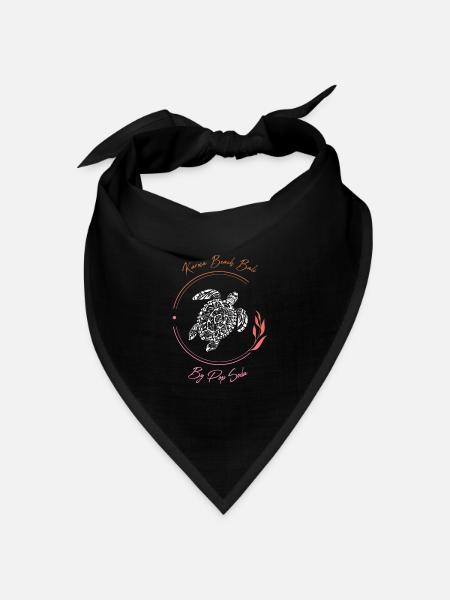Turtle Karma Beach orange pink - Bandana Dreieckstuch - Schwarz