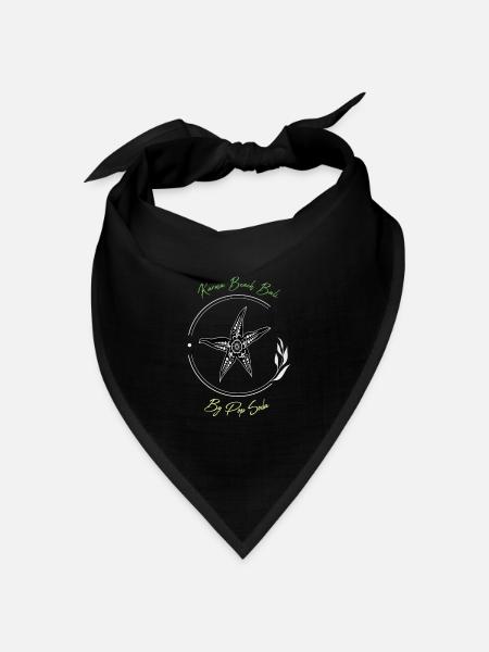 Karma Beach Seestern grün - Bandana Dreieckstuch - Schwarz