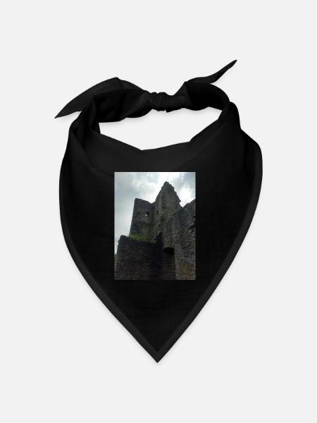 Burg Ruine - Bandana Dreieckstuch - Schwarz