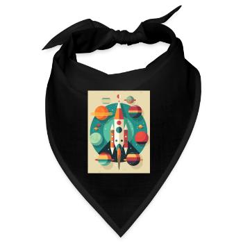 Rocket Launch Raketenstart - Bandana Dreieckstuch - Schwarz - Vorne
