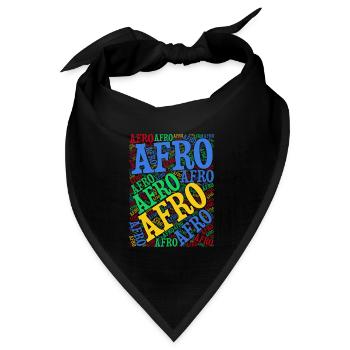T-Shirt Afro Wortwolke T-Shirt Geschenkidee - Bandana Dreieckstuch - Schwarz - Vorne
