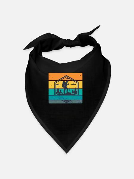 Bergsteigen retro - Bandana Dreieckstuch - Schwarz