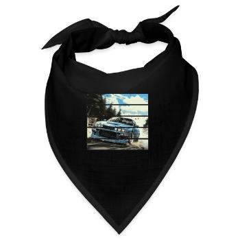JDM Japan Motorsport Tuning Car 90s T-Shirt AI Gen - Bandana Dreieckstuch - Schwarz - Vorne