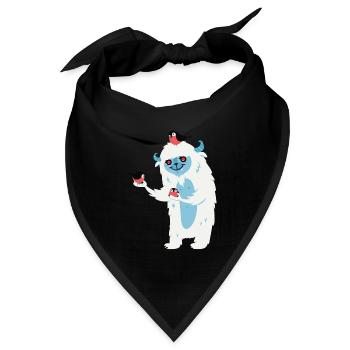 Monster mit Vögeln - Bandana Dreieckstuch - Schwarz - Vorne