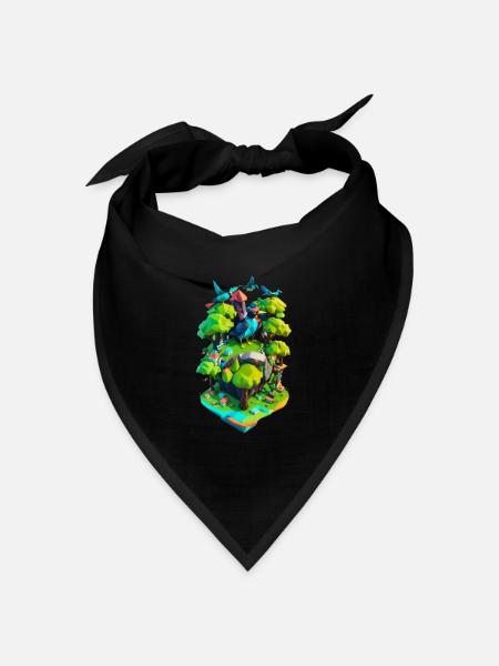 Nachhaltige Erde - Bandana Dreieckstuch - Schwarz