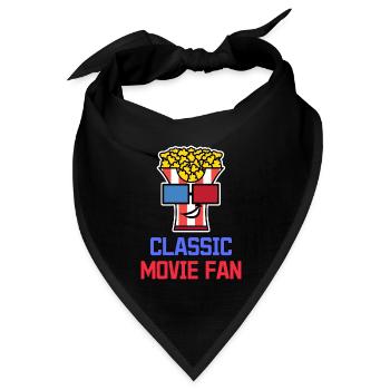 Popcorn Statement Kino Nacht Movies Binge Watching - Bandana Dreieckstuch - Schwarz - Vorne
