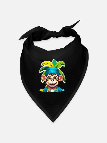 Affen-Doktor - Bandana Dreieckstuch - Schwarz