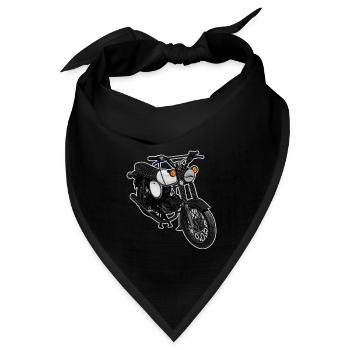S51 (weiß) // Illustration - Bandana Dreieckstuch - Schwarz - Vorne