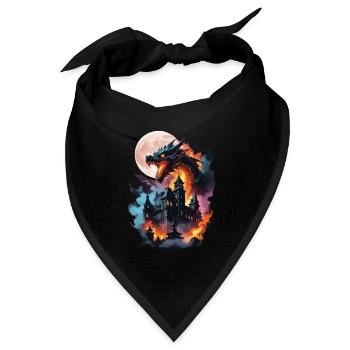 DRAGON MIDNIGHT BLAZE: STADT IN FLAMMEN, MONDCHAOS - Bandana Dreieckstuch - Schwarz - Vorne