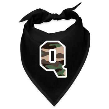 Buchstabe Q Militärische Tarnung - Geschenkidee - Bandana Dreieckstuch - Schwarz - Vorne