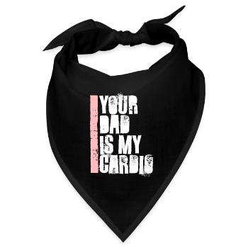Dein Vater ist mein Herz-Kreislauf-System Lustiger Vater-Muttertag - Bandana Dreieckstuch - Schwarz - Vorne