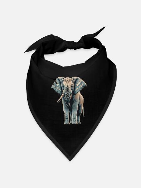 blue elefant - Bandana Dreieckstuch - Schwarz