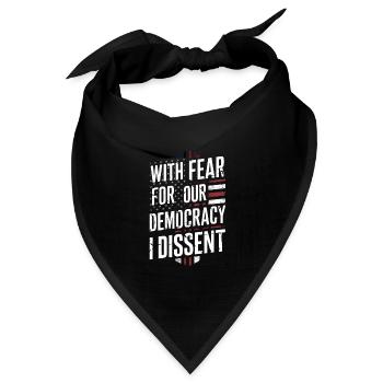 Mit Angst um unsere Demokratie Dissens Lustig - Bandana Dreieckstuch - Schwarz - Vorne