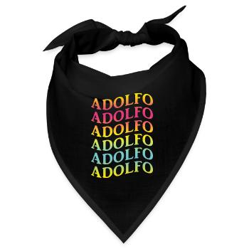 Adolfo T-Shirt mit Welleneffekt T-Shirt Geschenkidee - Bandana Dreieckstuch - Schwarz - Vorne