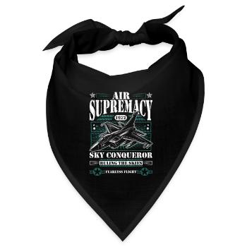 Air Supremacy - Vintage F15 Düsenjäger - Bandana Dreieckstuch - Schwarz - Vorne