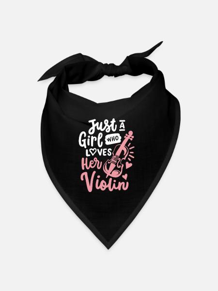 Geige Geigenspielerin - Bandana Dreieckstuch - Schwarz