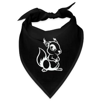 eichhörnchen comic - Bandana Dreieckstuch - Schwarz - Vorne