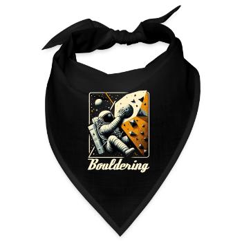 Bouldern Astronaut Raumfahrer Geschenk - Bandana Dreieckstuch - Schwarz - Vorne