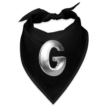 Chrome ,, G " Metallic - Bandana Dreieckstuch - Schwarz - Vorne