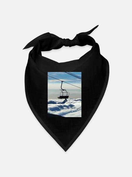 Wolkenmeer und Sessellift - Bandana Dreieckstuch - Schwarz