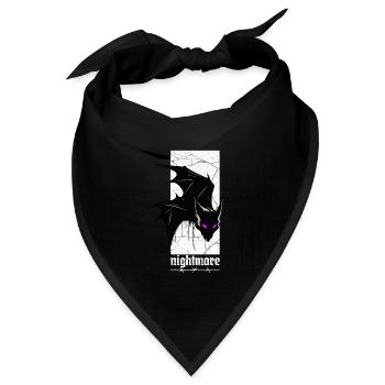 Nightmare Bat – Gothic Horror Vampir Kreatur Kunst - Bandana Dreieckstuch - Schwarz - Vorne