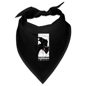 Nightmare Bat – Gothic Horror Vampir Kreatur Kunst - Bandana Dreieckstuch - Schwarz - Vorne