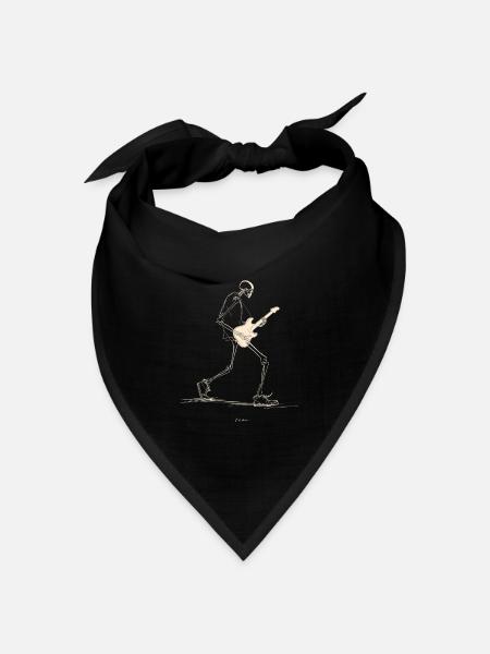 Skelett-Gitarrist mit E-Gitarre - Bandana Dreieckstuch - Schwarz
