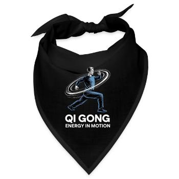 Qigong Tai Chi - Bandana Dreieckstuch - Schwarz - Vorne