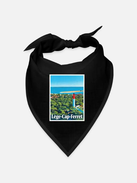 Leuchtturm Lège-Cap-Ferret Retro - Bandana Dreieckstuch - Schwarz