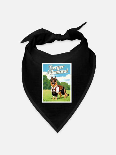 Deutscher Schäferhund in bayerischer Tracht - Bandana Dreieckstuch - Schwarz