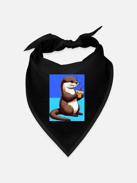 Otter - Bandana Dreieckstuch - Schwarz
