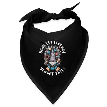 Bruh Prüfung du schaffst das Schule Motivation - Bandana Dreieckstuch - Schwarz - Vorne