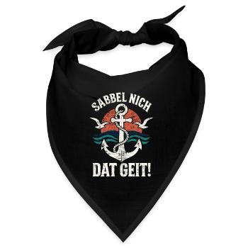 Sabbel nicht, dat geit! – Anker Retro mit Grunge - Bandana Dreieckstuch - Schwarz - Vorne