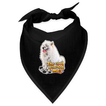 Der Hund und der Kohleangriff – Ein spielerisches Design - Bandana Dreieckstuch - Schwarz - Vorne