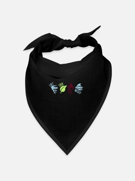 Die 4 Elemente (DEUTSCH) - Bandana Dreieckstuch - Schwarz